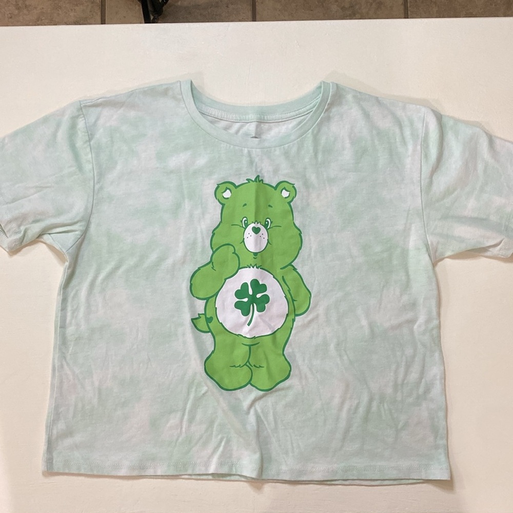 🍀Care Bears Lucky Clover Crop Top spring St Patrick’s Day Retro Nostalgia
